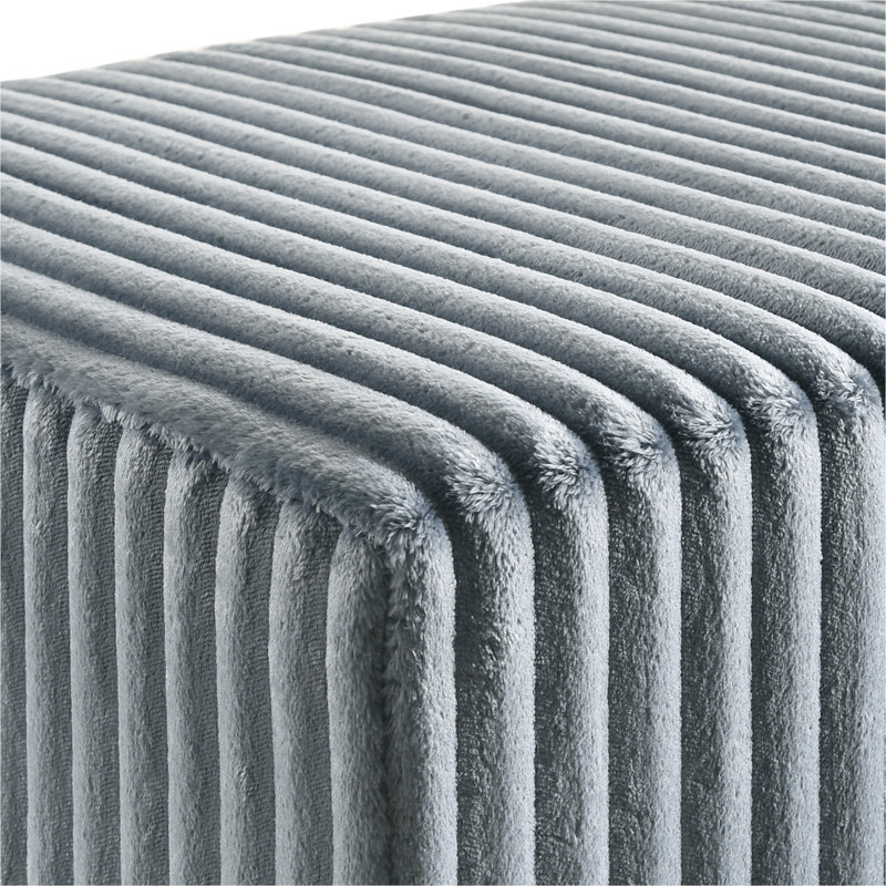 Banc rembourré en velours côtelé Mavela, Bleu