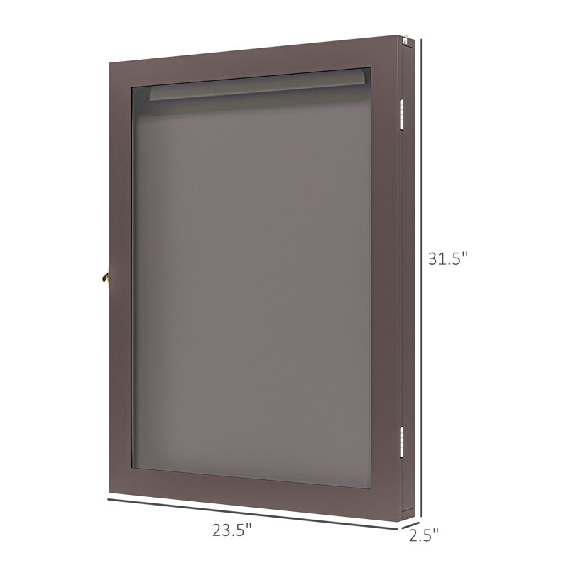 Brown Lockable Wall-Mounted Acrylic Jersey Display Case