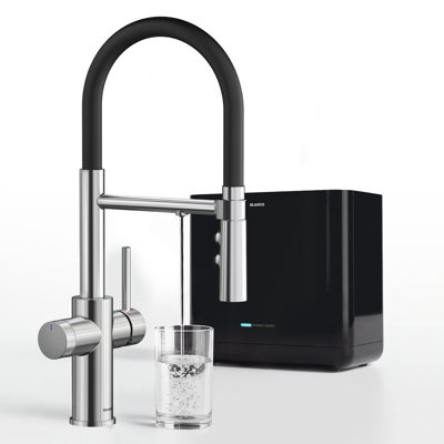 Système de filtration d'eau sous-évier BLANCO AQUA UVC-AC avec robinet de cuisine 3 en 1 CATRIS FLEXO FILTER, filtre UVC-DEL et au charbon actif