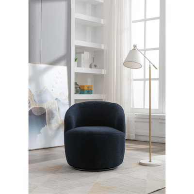 Fauteuil demi-tonneau en tissu Teddy