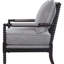 Chaise d'appoint sophistiquée grise avec une structure perlée et un style transitionnel noir pour les espaces de lecture