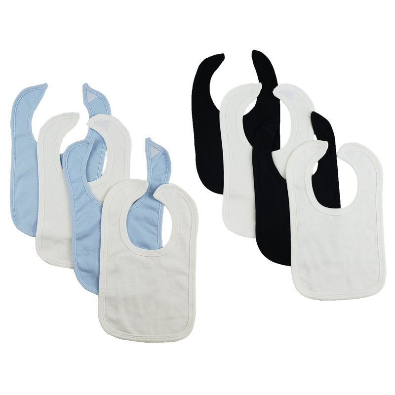 No Pattern Cotton Bib Apron, Blue/White/Black