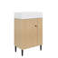 Ensemble de meuble-lavabo sur pied autoportant 21,6 po avec pieds en métal et rangement à droite-1757076281-1757076280