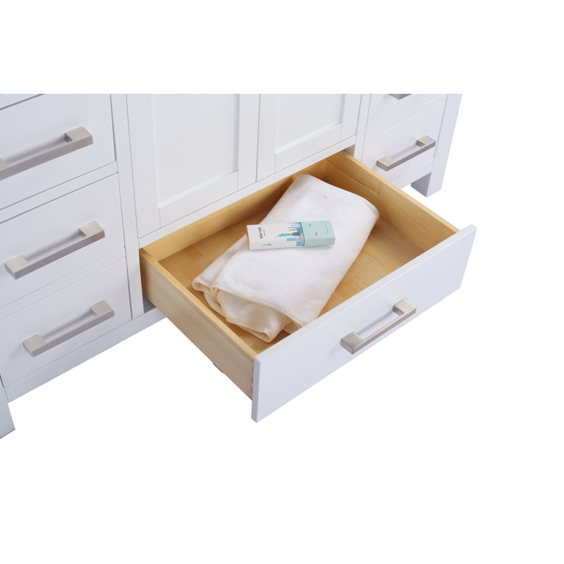 Mariário 48'' Single Bathroom Vanity with Top, White Carrara, White