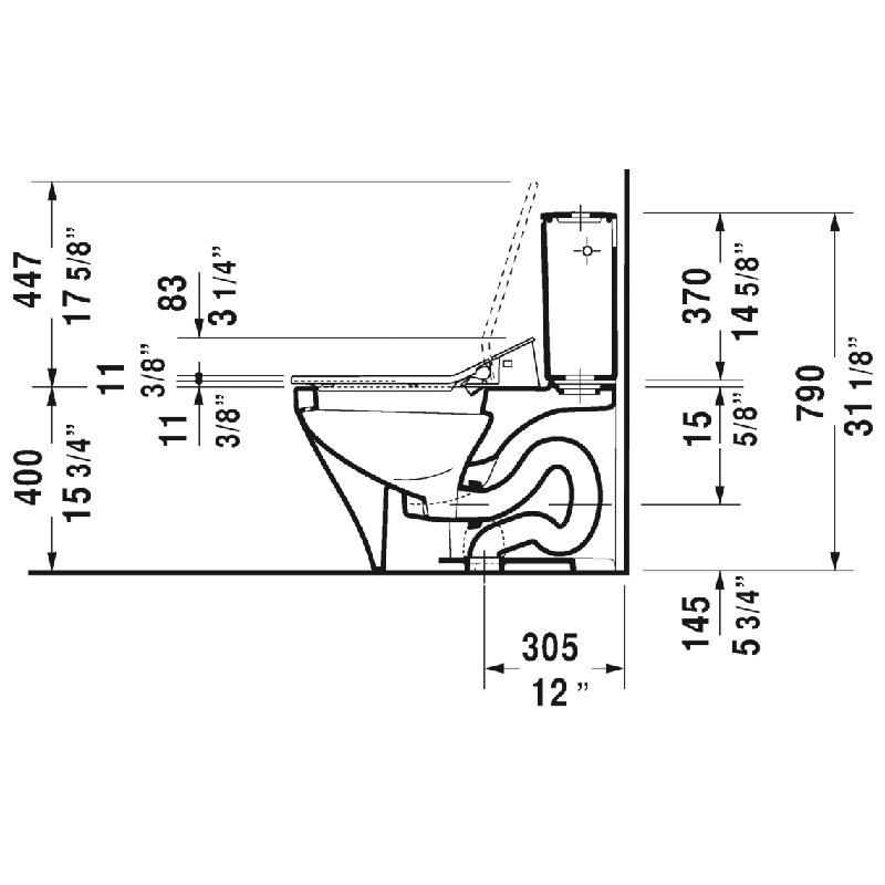 Toilette allongée 2 pièces 1,28 GPF (économe en eau) (siège inclus)