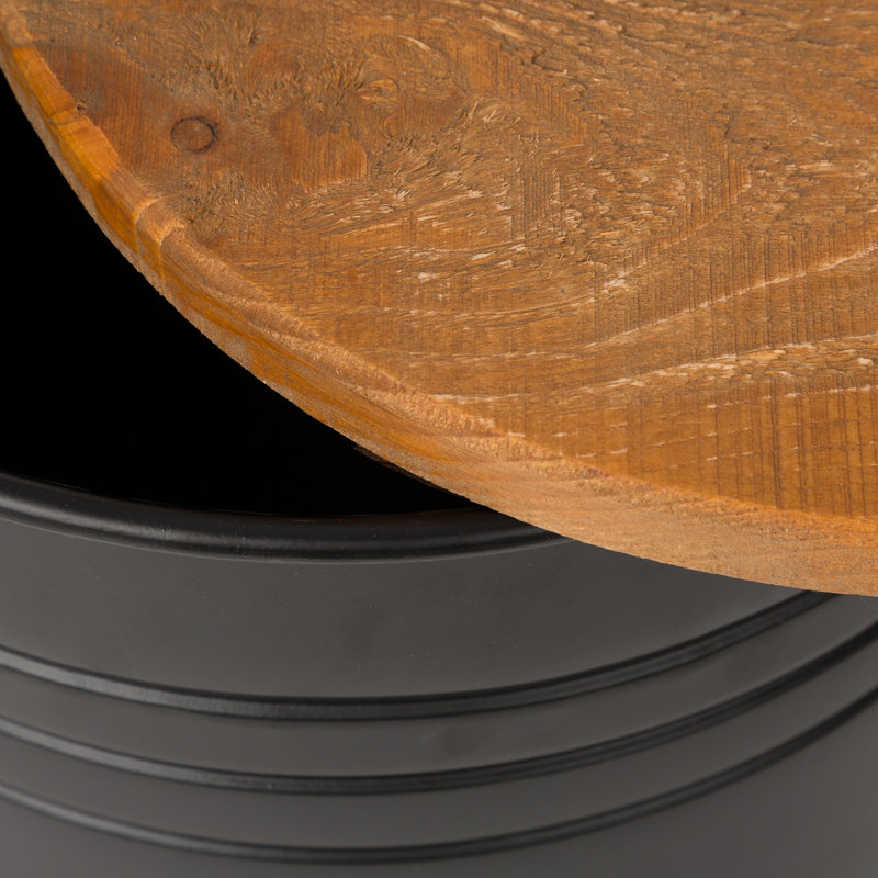 Nicky Solid Wood Top Nesting Tables, Black