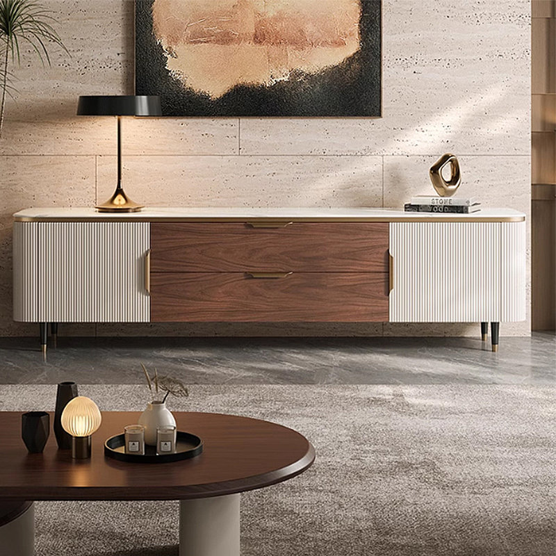 Meuble de rangement moderne et minimaliste pour meuble télé, H 22,44 po x L 86,61 po x l 15,75 po