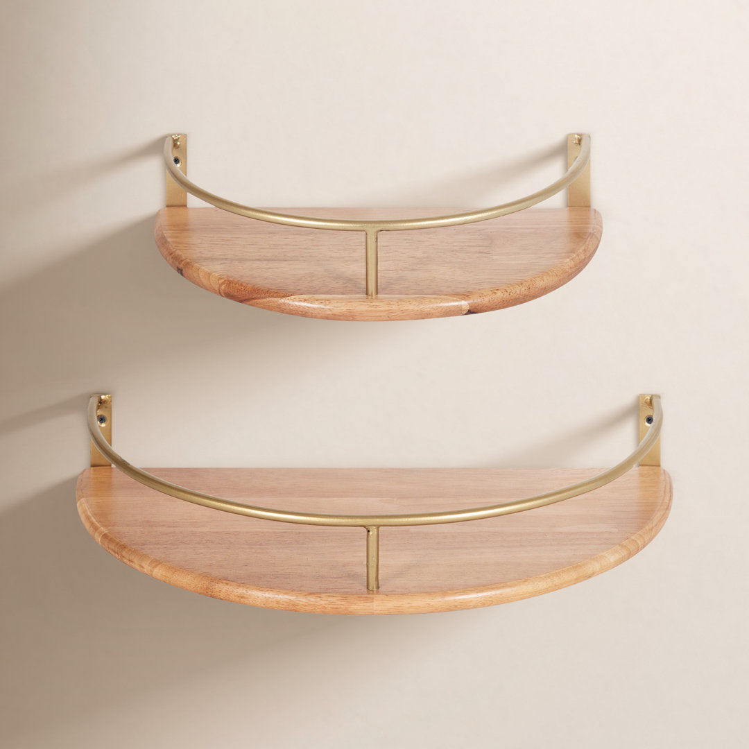 Haden Half Moon 2 Piece Floating Shelf Set Joss & Main 