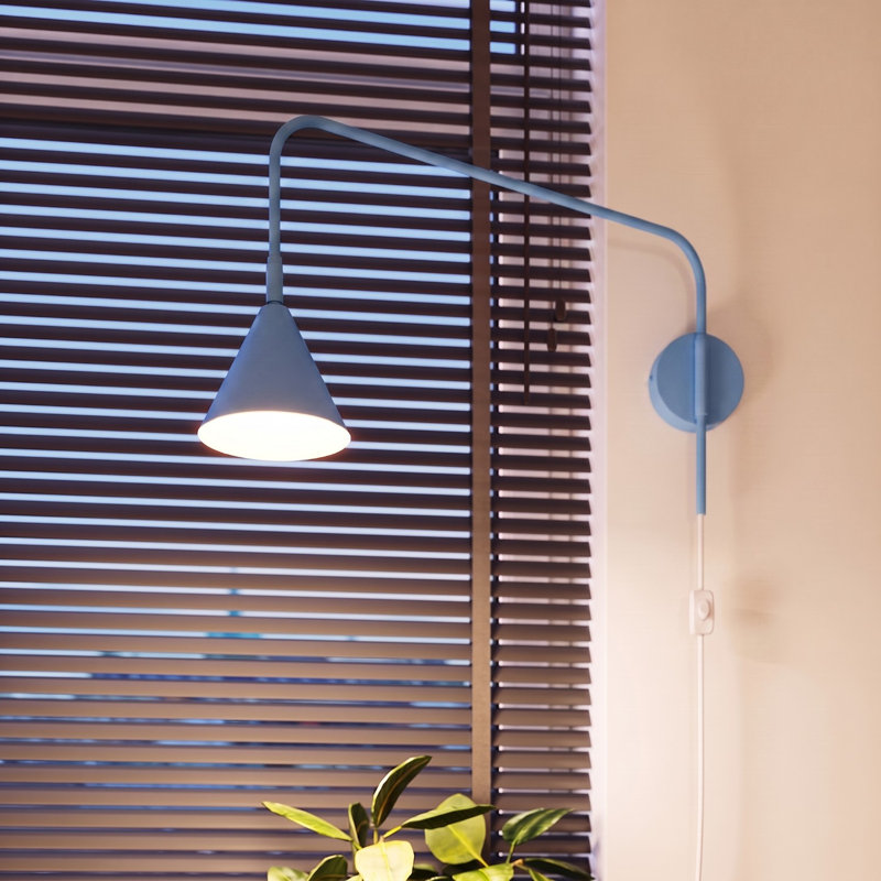 Nox Steel Flush Mounted Sconce, Wall lamp NOX azure, Light Blue, 1 Light