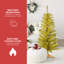 Arbre de Noël doré de 4 pi avec 50 lumières et 122 pointes pour table de salle à manger artificielle