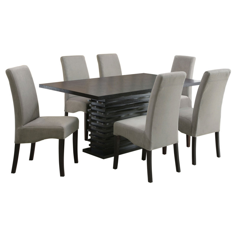 Ensemble de table de salle à manger 7 pièces Sarad, 7 pièces : table, 6 chaises