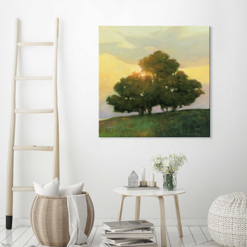 « épices tree », reproduction sur toile en vert, H 28 po x l 28 po x P 1,5 po, Toile tendue