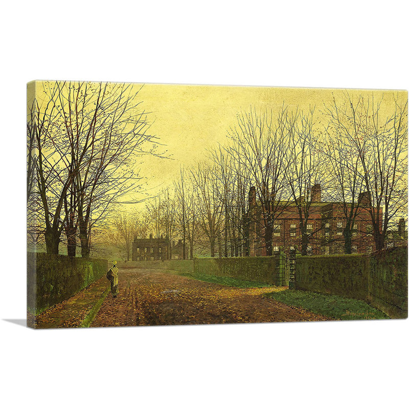 «Autumn Afterglow 1883» par John Atkinson Grimshaw - peinture sur toile tendue, H 18 po x l 26 po x P 1,5 po