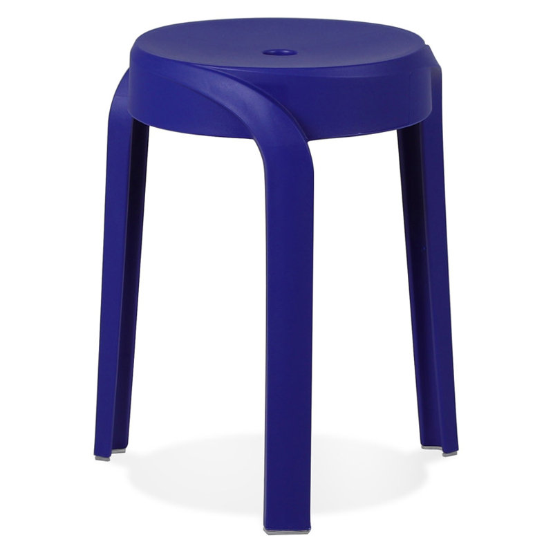 Plastic Accent Stool, Dark Blue