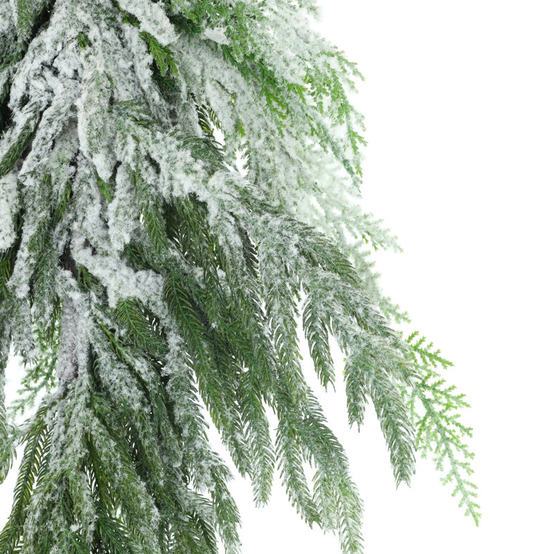 Frosted Norfolk Pine Teardrop Swag