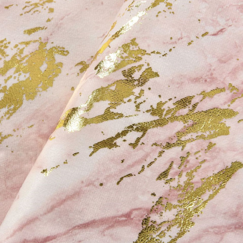 Hayslett Luxury Foil Printed Sherpa Backed Marble Throw Blanket, W100 x L150cm, Pink