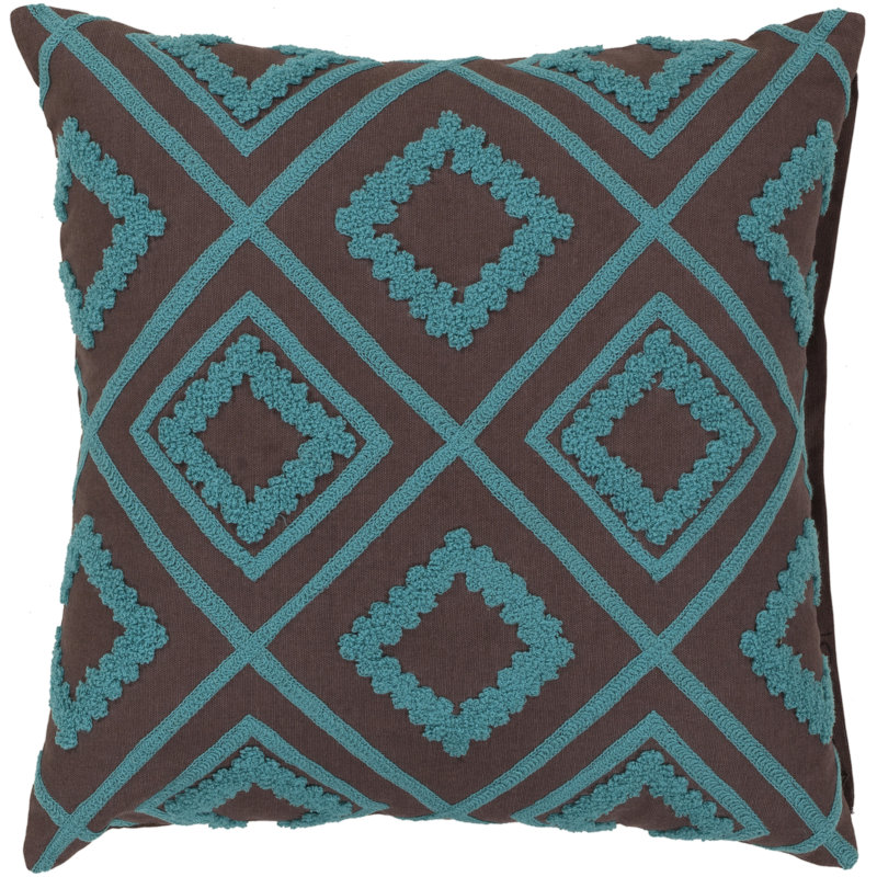 Tribe Global Cotton Pillow Cover, 18" x 18", Dark Purple/Dark Blue