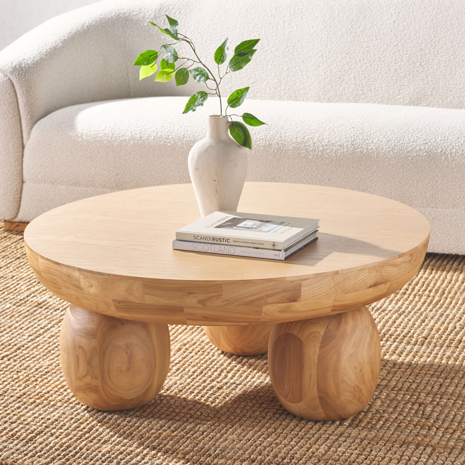 Raver Solid Wood Single Coffee Table, Beige