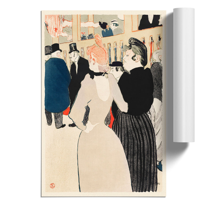 La Goulue and Her Sister Vol.2 by Henri de Toulouse-Lautrec - Unframed Painting, 59cm H x 42cm W x 0.1cm D