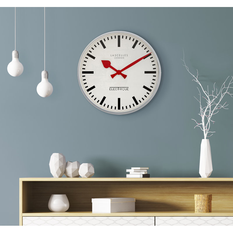 Large Deep Chrome Clock - 45cm
