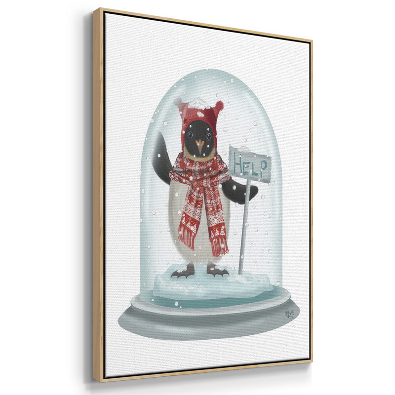 Boule à neige de Noël pingouin, H 37 po x l 25 po x P 1,5 po, Naturel