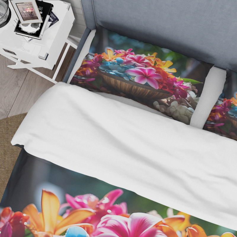 Hawaii Aloha Spirit Floral Twin Duvet Cover Set
