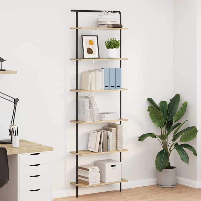 Bookshelf Old Wood Engineered Wood, Sonoma Oak, (6 Shelves) 203cm H x 60cm W x 24cm D