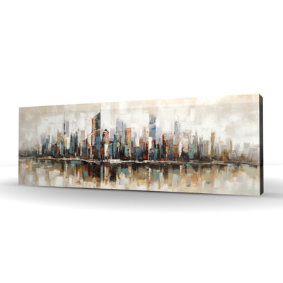 Abstract Buildings with Textures - Beige Canvas Home Decor