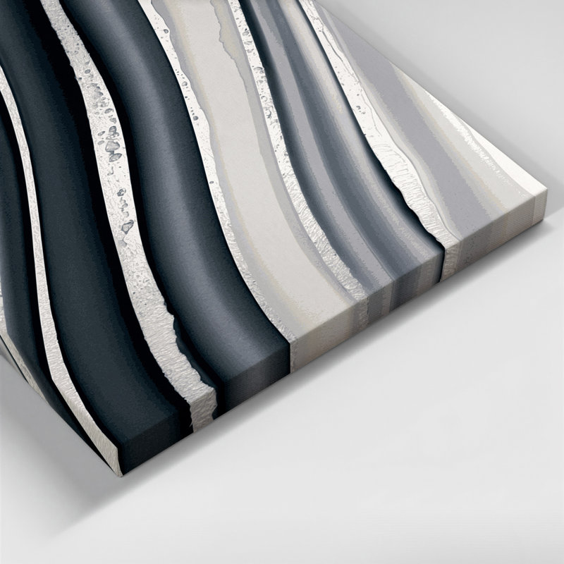 Toile diagonale à rayures gris clair et gris foncé
