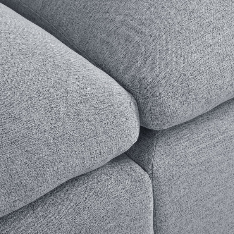 Grand canapé modulaire rembourré en U Larralde, 2 grandes chaises avec espace de rangement pour le salon, 2 coussins de soutien