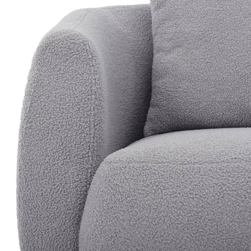 Comfortable U-Style Upholstered Armchair With 1 Pillow, Ideal For Living Room And Bedroom Relaxation, Modern Design, Durable Polyester Fabric, Perfect For Reading Or Watching TV