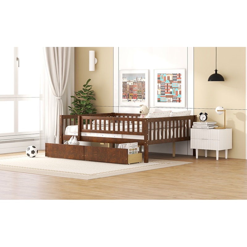 Hanon Kids Daybed with Drawers, Walnut, Full