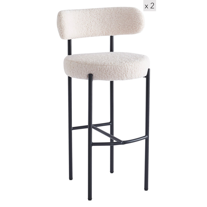 Ensemble de 2 tabourets de bar blancs Lars Lars