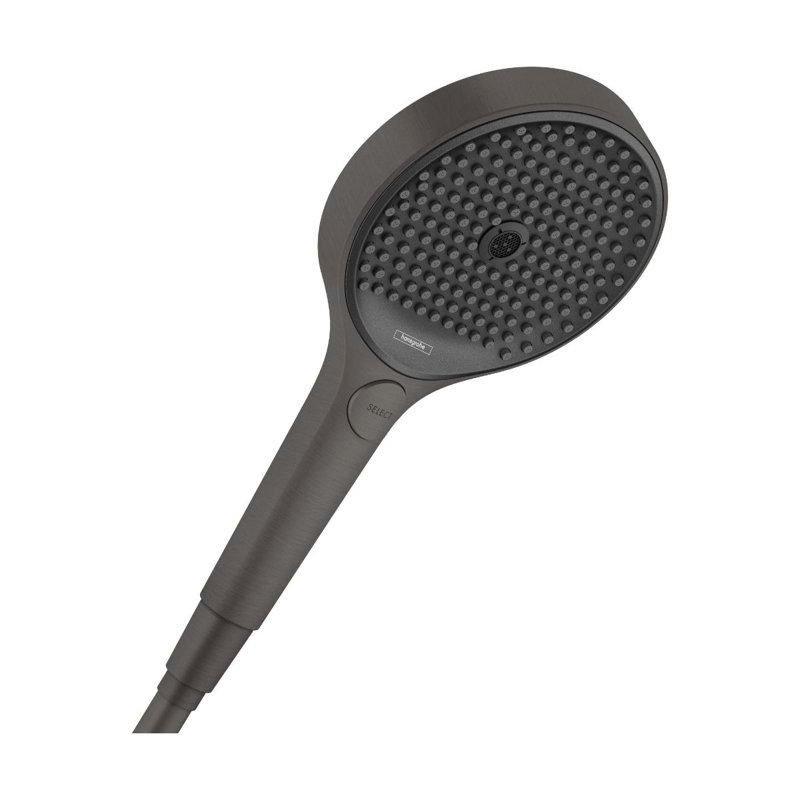 Hansgrohe Rainfinity Handheld 3-Jet Showerhead 130, Brushed Black Chrome, 1.75 GPM