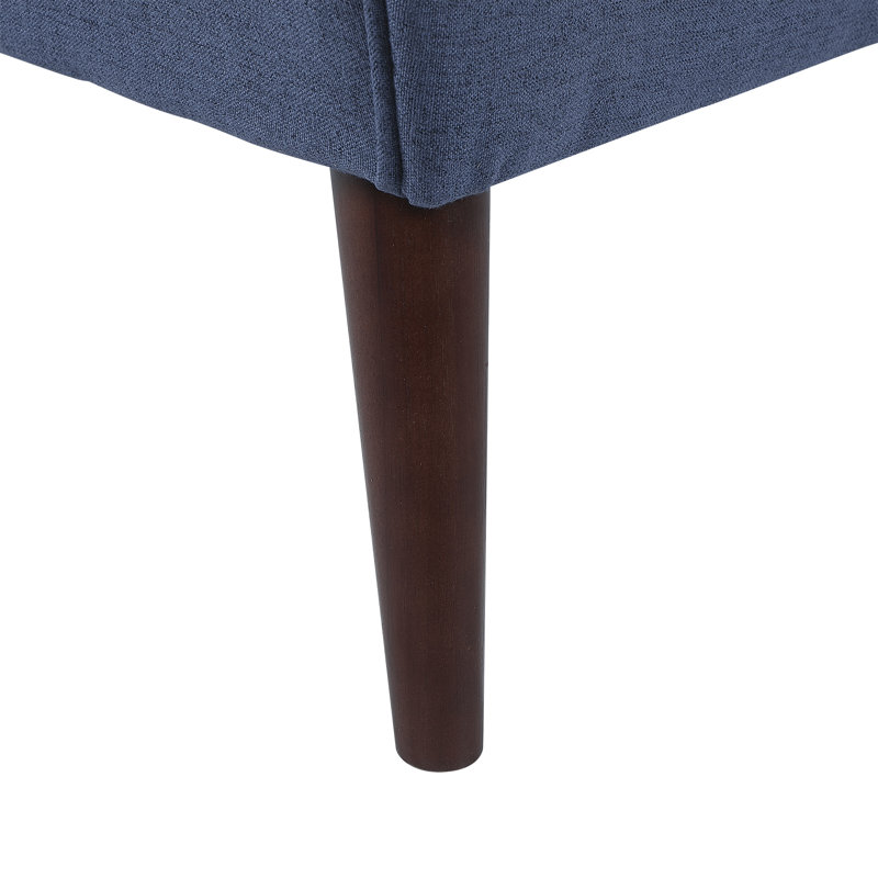 Fauteuil en lin capitonné l 33 po Davinna, Lin bleu