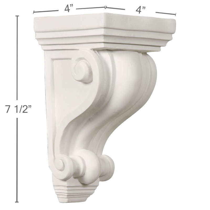 Endurathane Devon Corbel, 4"W x 4"D x 7 1/2"H, Factory Primed