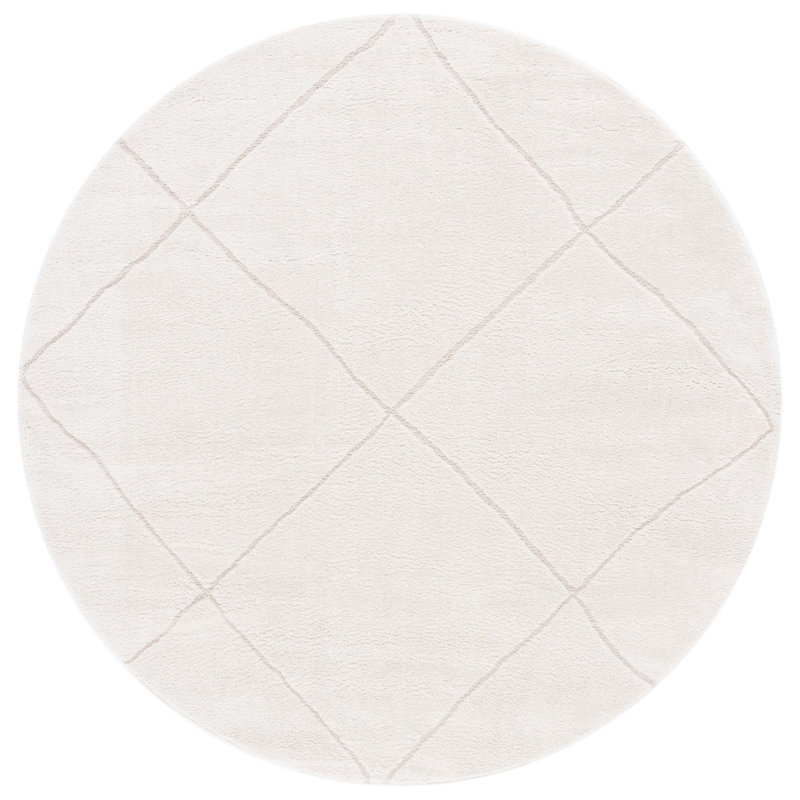 Tapis à motif géométrique Jacvalynn Performance, Rond 6 pi 7 po