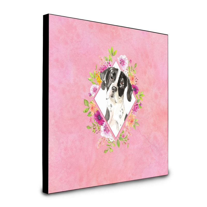 Panneau mural Dollman Flowers, Rose, Pointer anglais