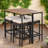5-piece Outdoor Dining Table Sets Included 1 Foldable Table And Four Stools With Cushions