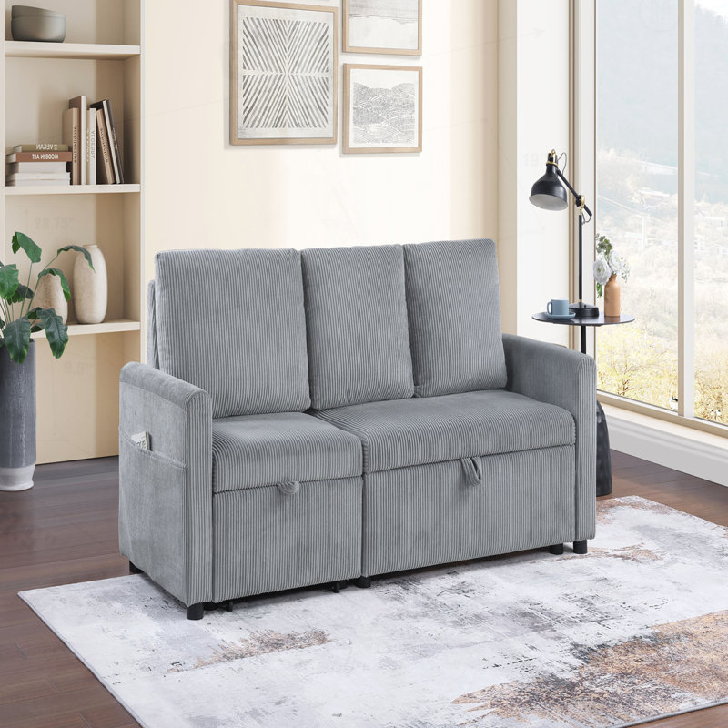Canapé polyvalent avec méridienne coulissante et rangement sous le siège pour une vie confortable