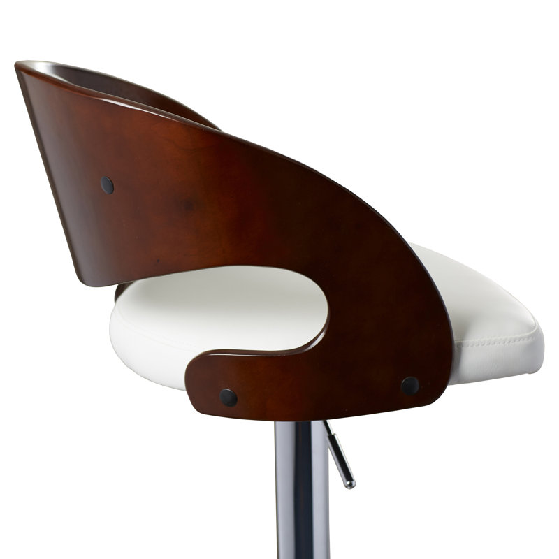 Lakyia Swivel Height Bar Stool, Mahogany / White