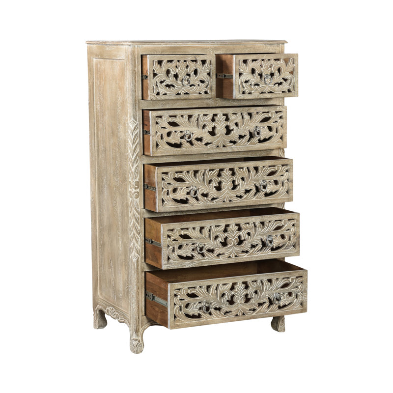 Commode 6 tiroirs Harleen, Gris