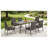 Rectangular Steel Outdoor Dining Table, Weather-Resistant Grey, Seats 6-8, 165 lbs Capacity