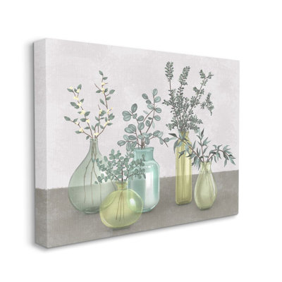 " Plants In Vases Neutral Gray Design " by Ziwei Li