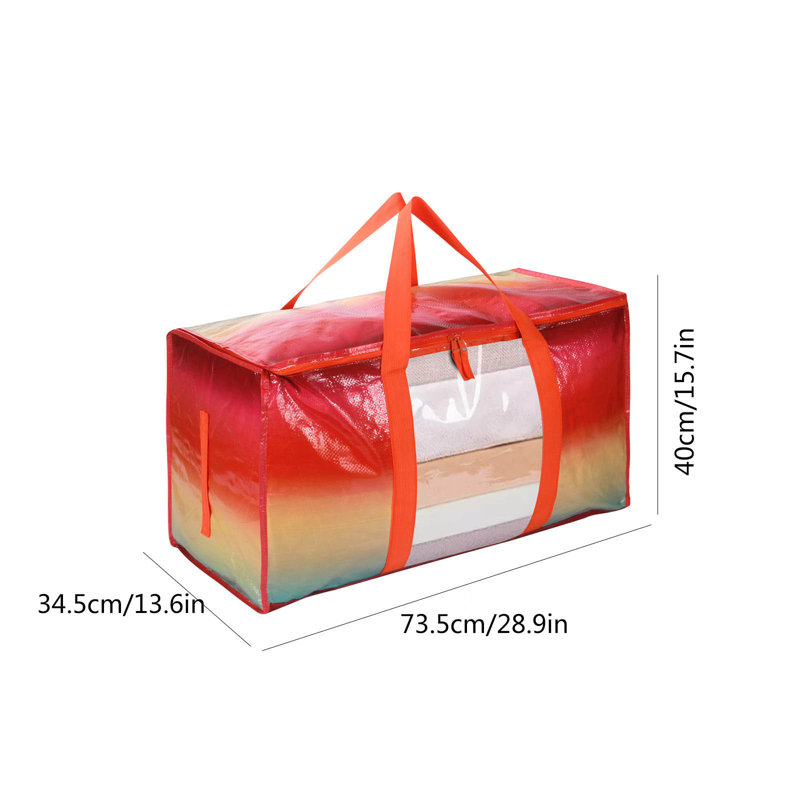  Clothes Storage Bags Large Packing Moving Bags, Closet Organizers and Storage, Heavy Duty Storage Bins Foldable Storage Containers for Clothing, Sweater, Comforter, Bedding, Red