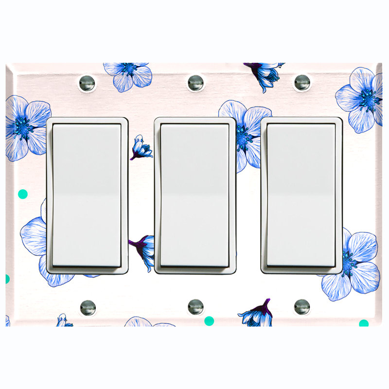 Patterned 3 - Gang Toggle Light Switch Standard Wall Plate