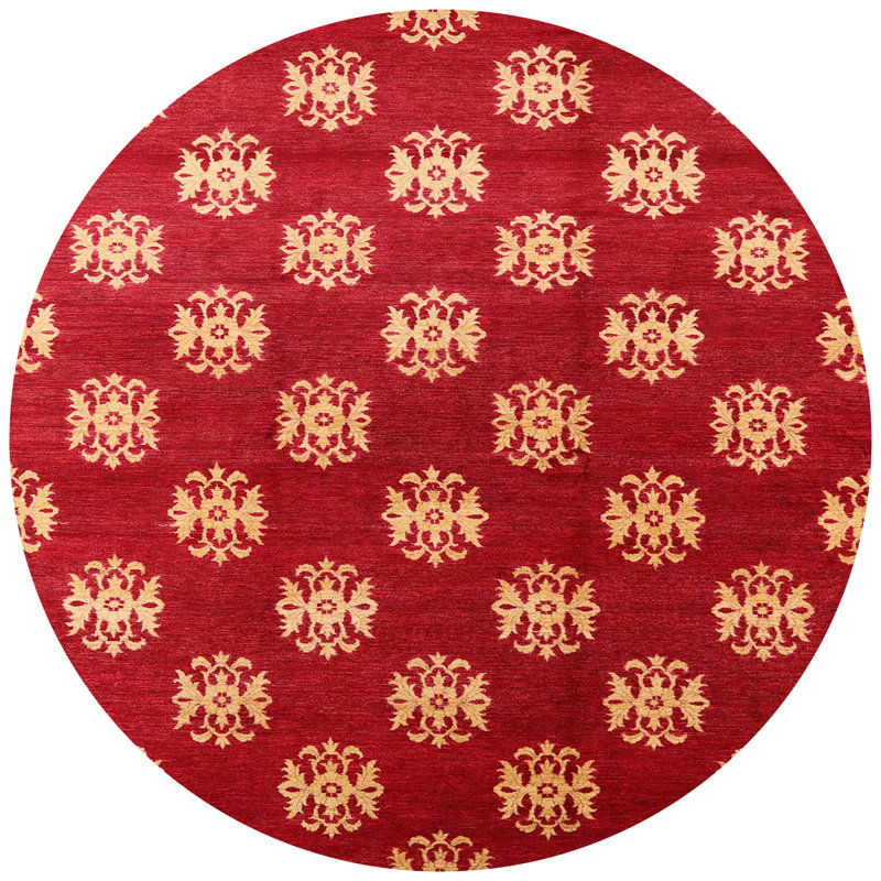 Tapis rouge / doré Othin, Rond 8 pi