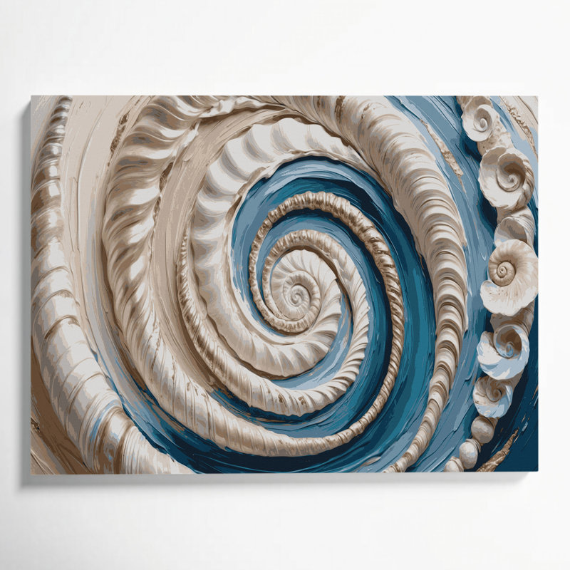 Art mural sur toile, "Coastal Shell Impressions", H 8 po x l 10 po