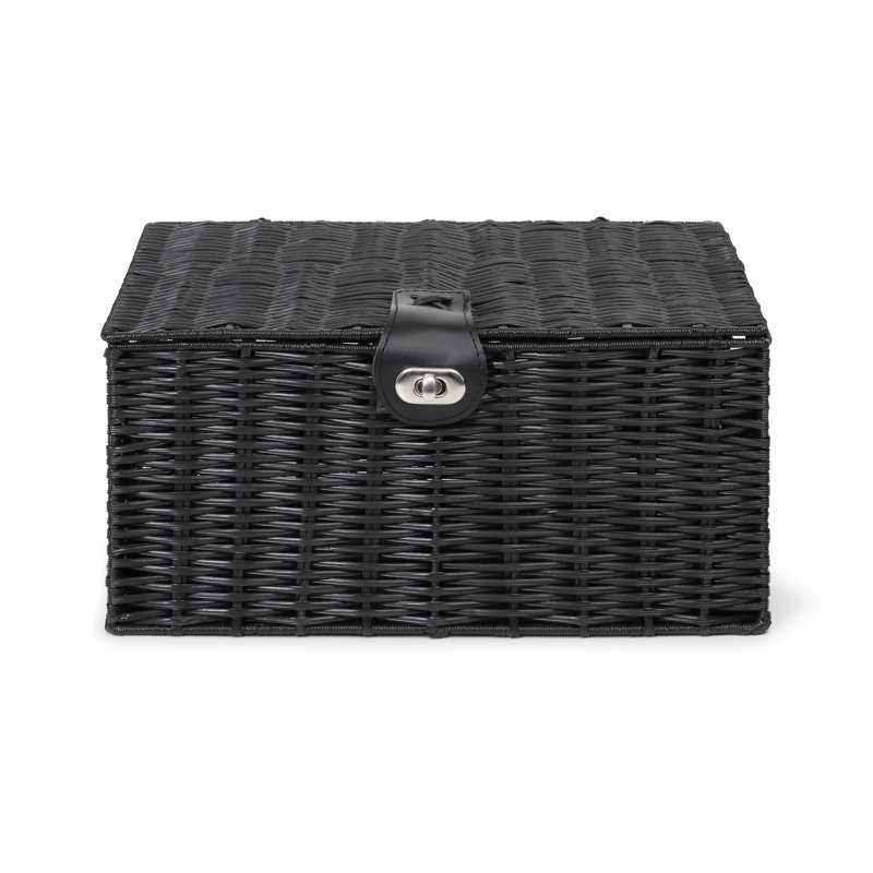 August Grove Decorative Basket, 15.5" H x 33" W x 24" D, Black