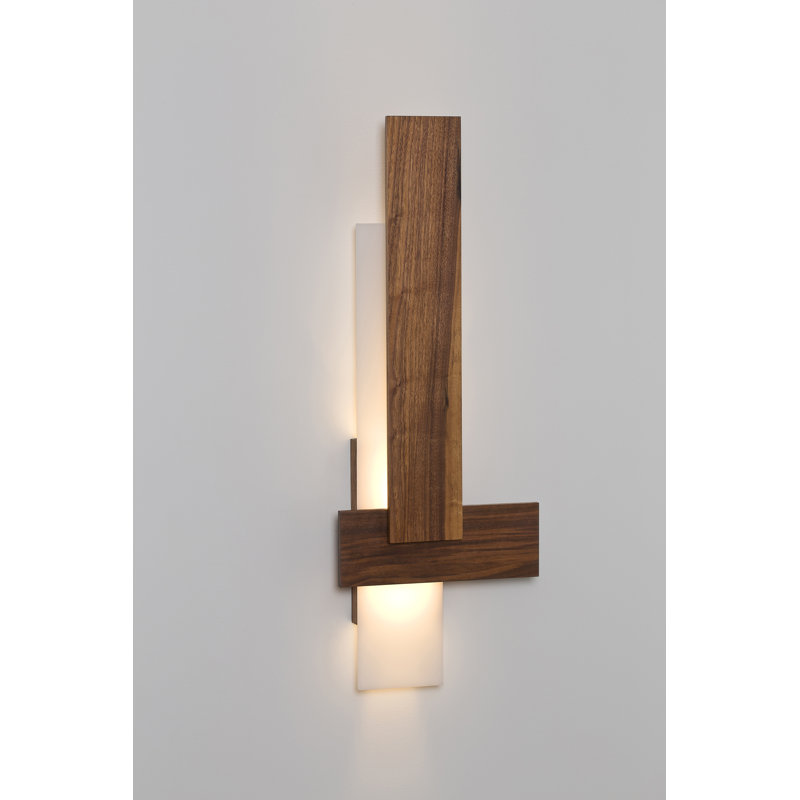 Sedo Dimmable LED Flush Mount Sconce, Walnut, 3500K